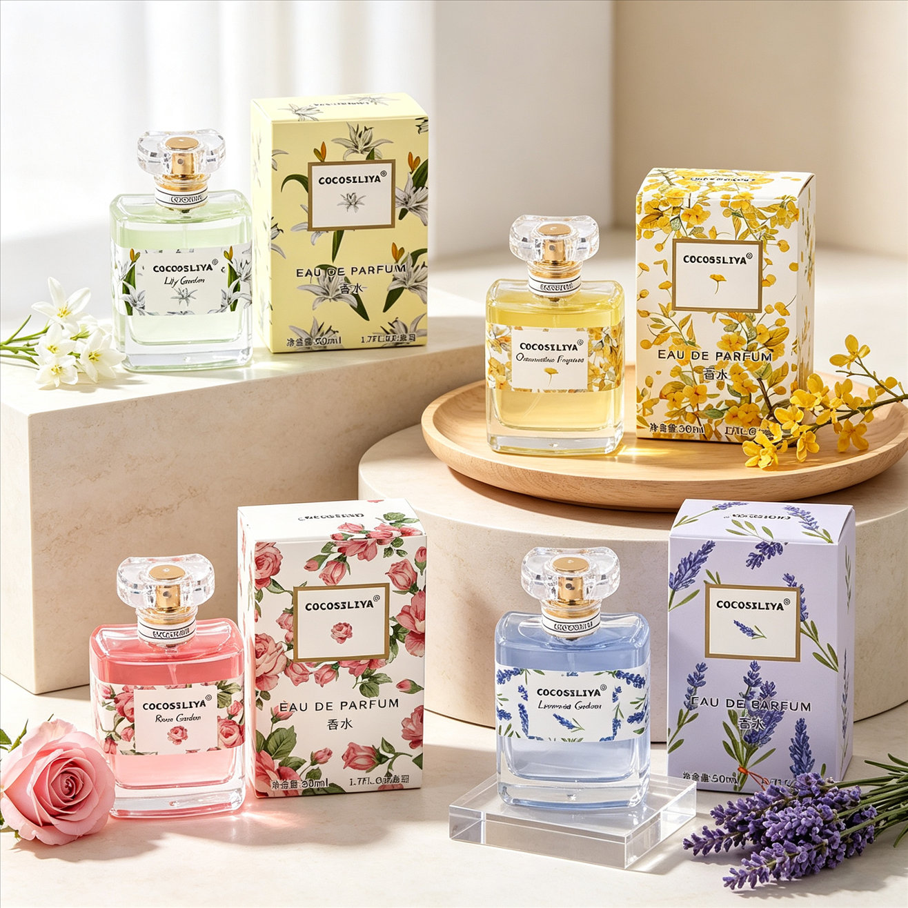 Perfume Fragrance Rose - COCOSILIYA Damesparfum, 1,7 oz X 2-pack,